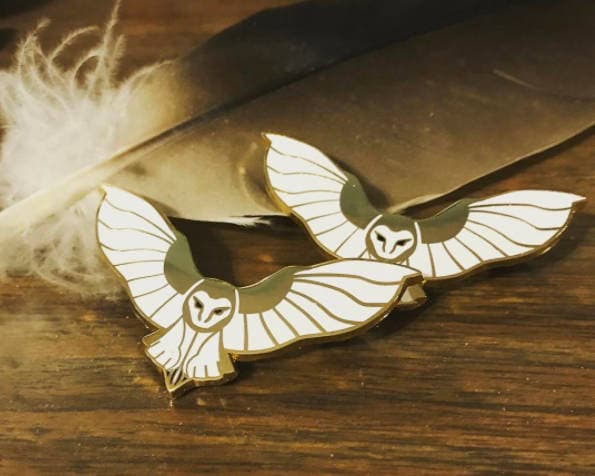 Barn Owl Hard Enamel Pin | Owl Pin | Bird Brooch