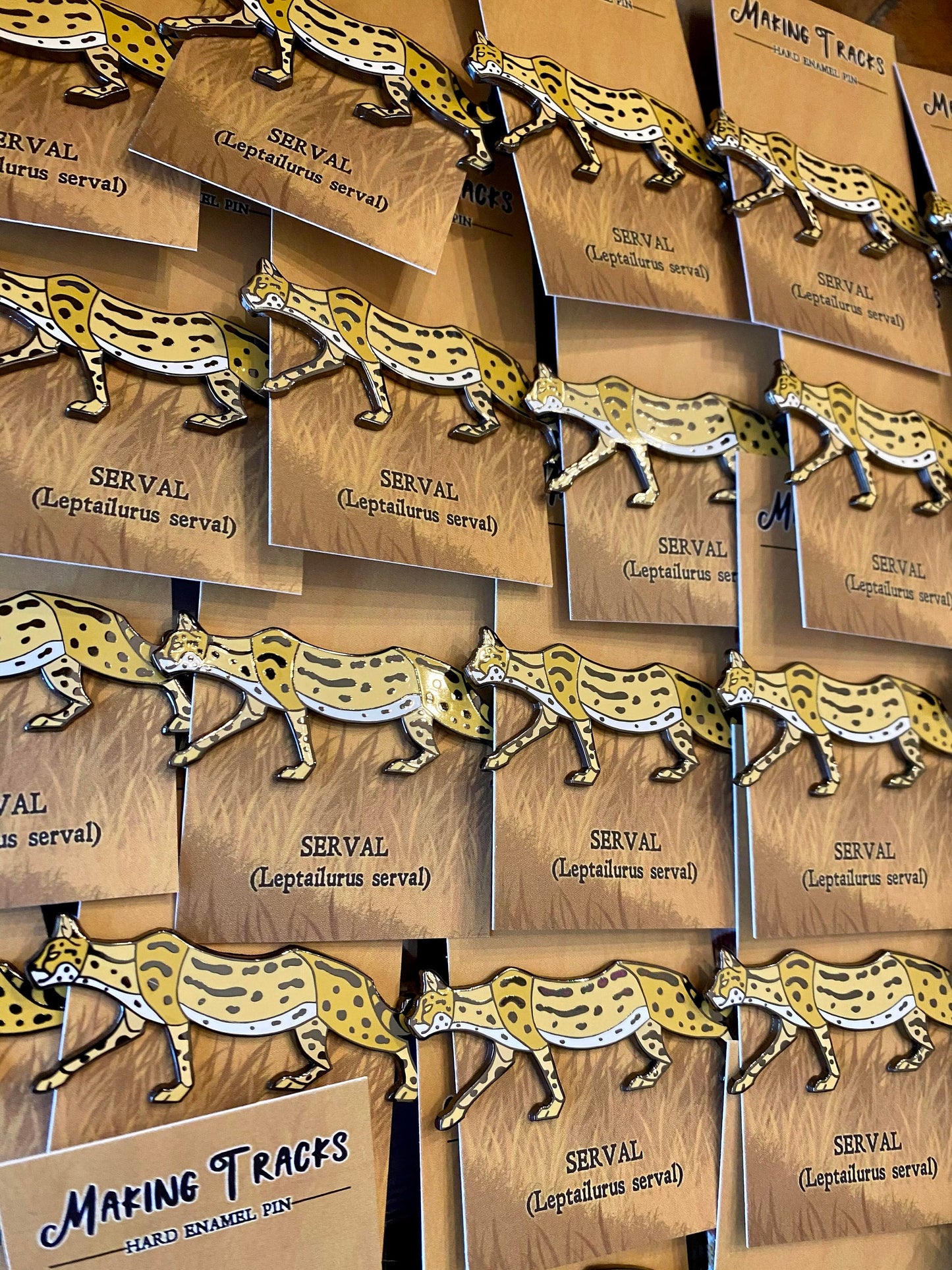 Serval Hard Enamel Pin | ServalPin | Savannah Cat | Animal Pin | Art Deco