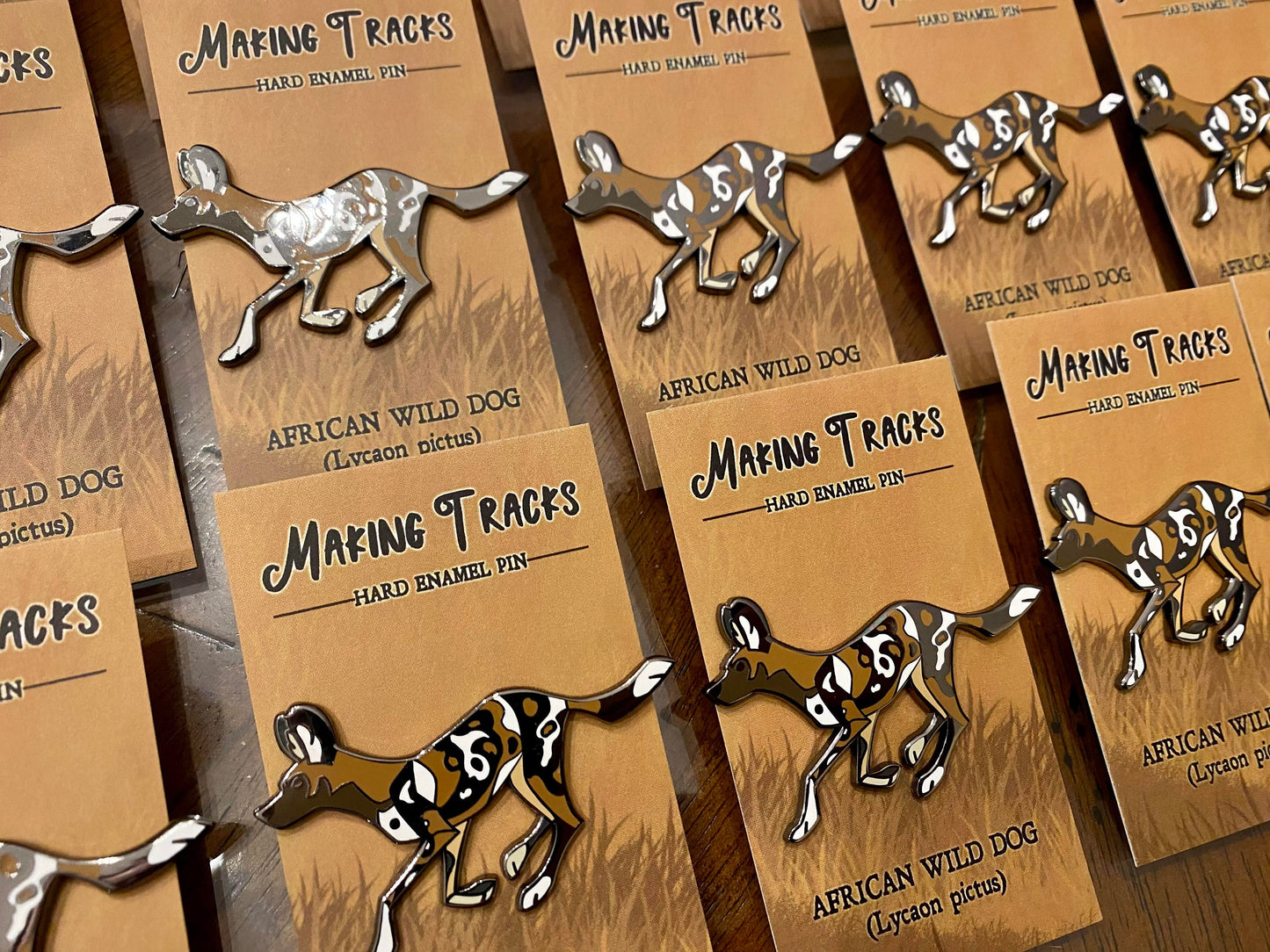 African Wild Dog Hard Enamel Pin | African Wild Dog Pin | Animal Pin | Art Deco