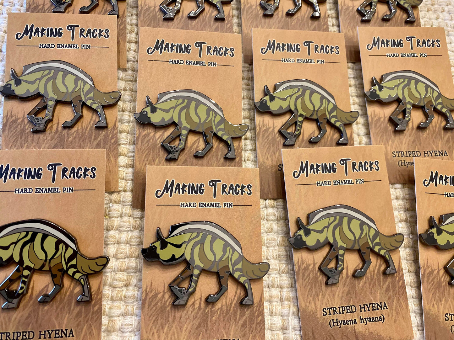 Striped Hyena Hard Enamel Pin | Striped Hyena Pin | Aardwolf Pin | Animal Pin | Art Deco