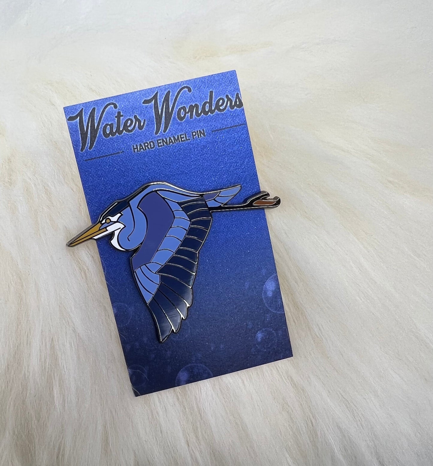 Great Blue Heron Hard Enamel Pin | Heron Pin | Bird Pin | Animal Pin