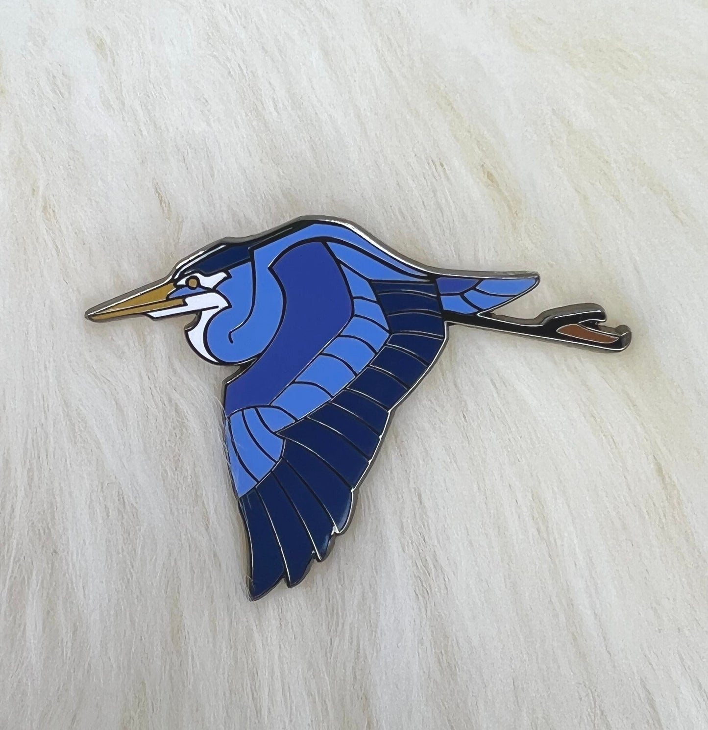 Great Blue Heron Hard Enamel Pin | Heron Pin | Bird Pin | Animal Pin