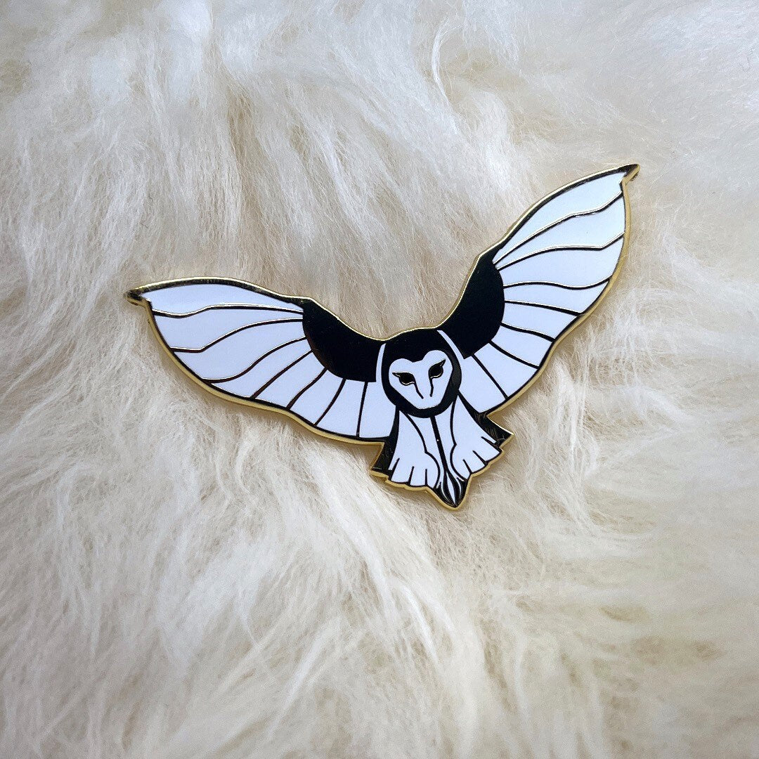 Barn Owl Hard Enamel Pin | Owl Pin | Bird Brooch
