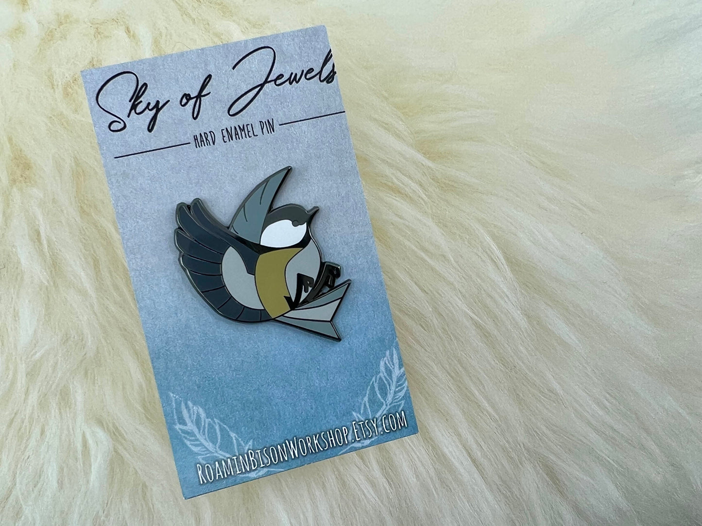 Chickadee Hard Enamel Pin | Chickadee Pin | Bird Pin | Art Deco | Nature