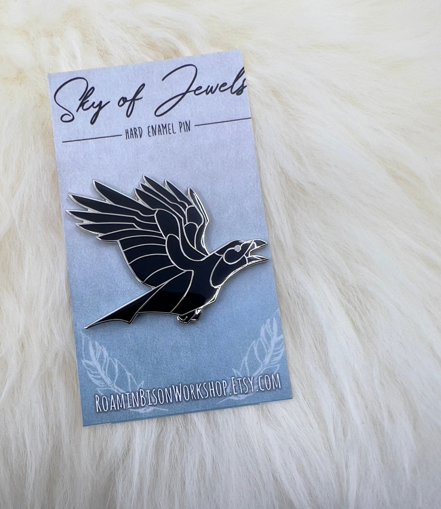 Crow Enamel Pin | Crow Pin | Bird Pin