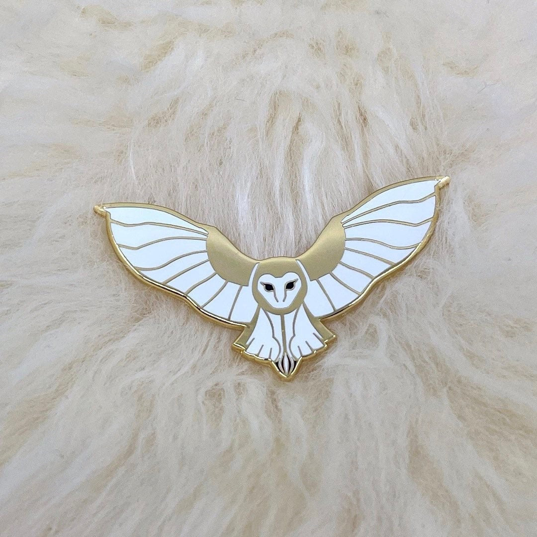 Barn Owl Hard Enamel Pin | Owl Pin | Bird Brooch