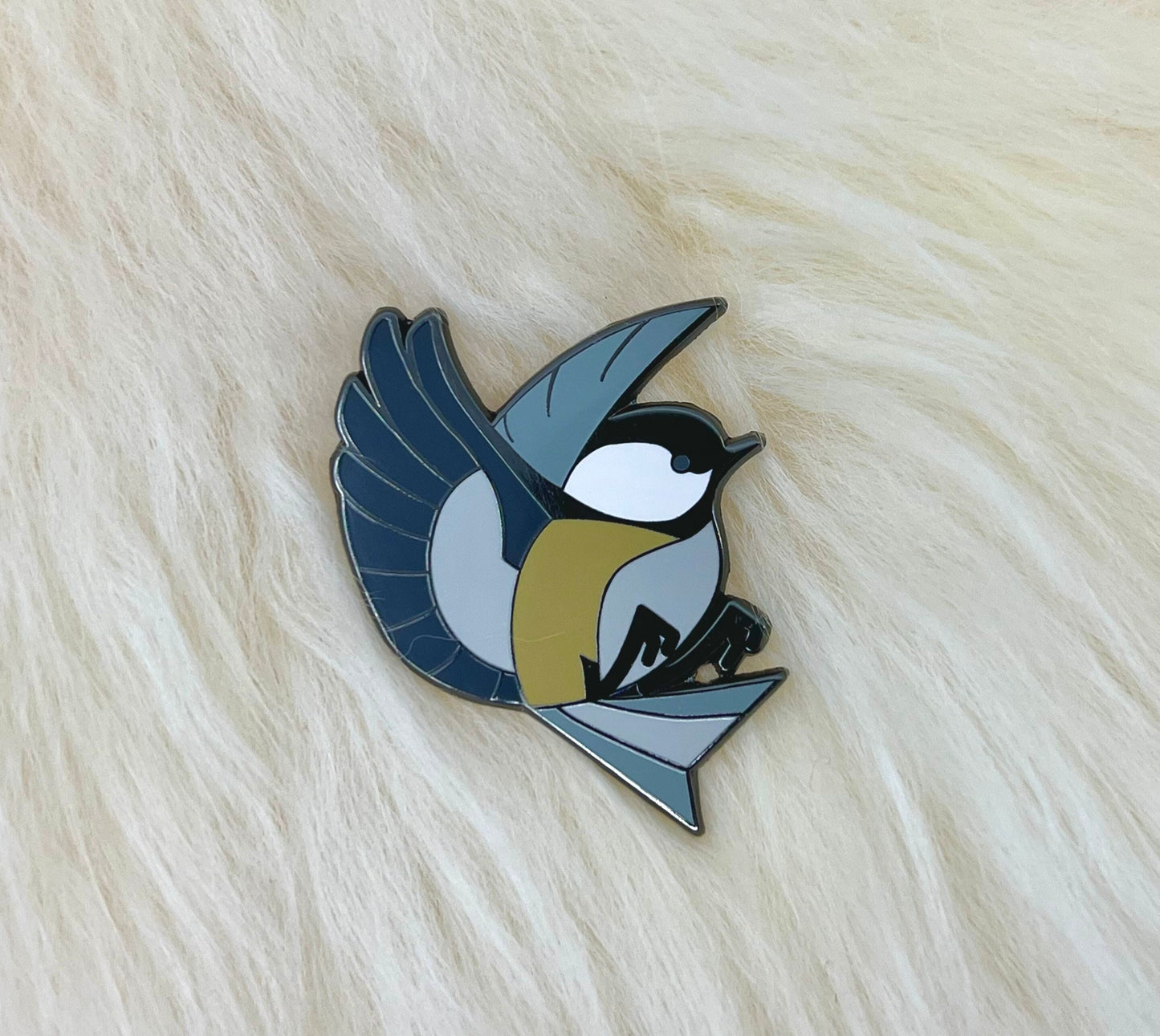 Chickadee Hard Enamel Pin | Chickadee Pin | Bird Pin | Art Deco | Nature