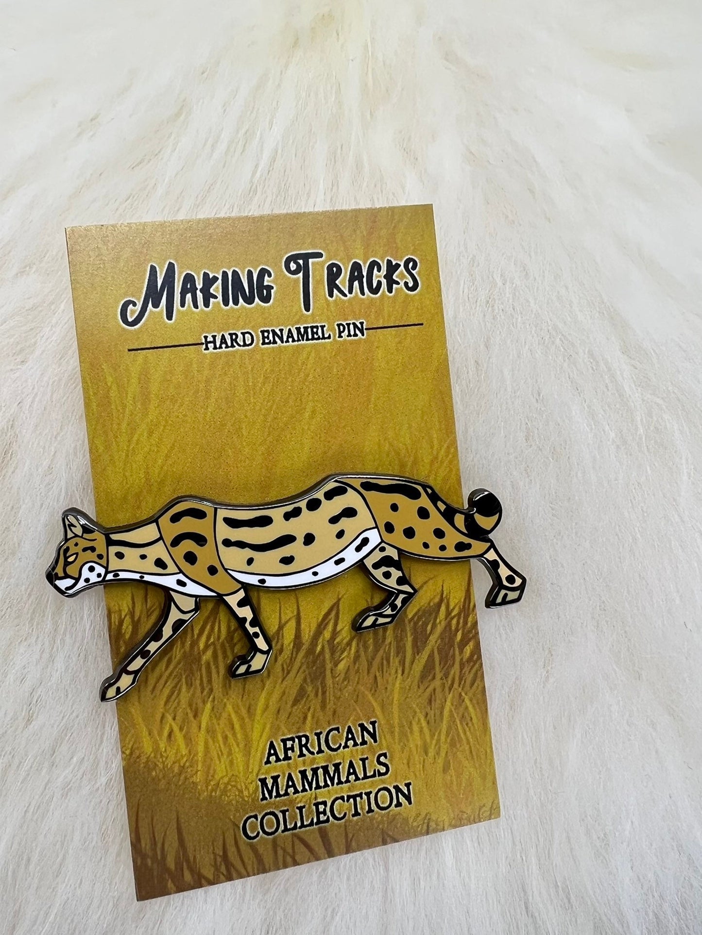 Serval Hard Enamel Pin | ServalPin | Savannah Cat | Animal Pin | Art Deco