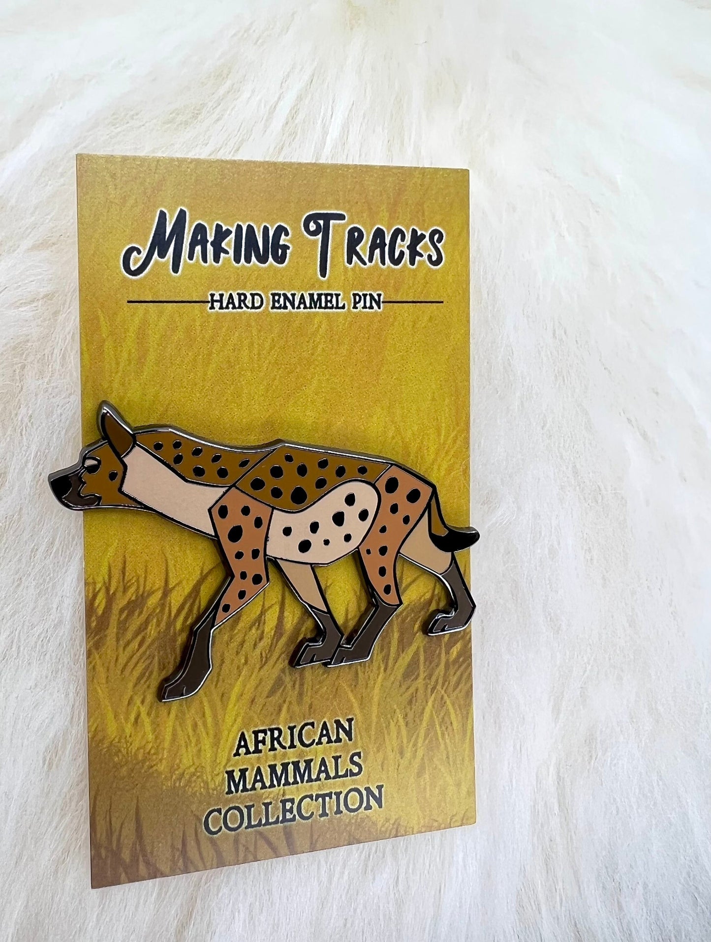 Spotted Hyena Hard Enamel Pin | Hyena Pin | Animal Pin | Art Deco