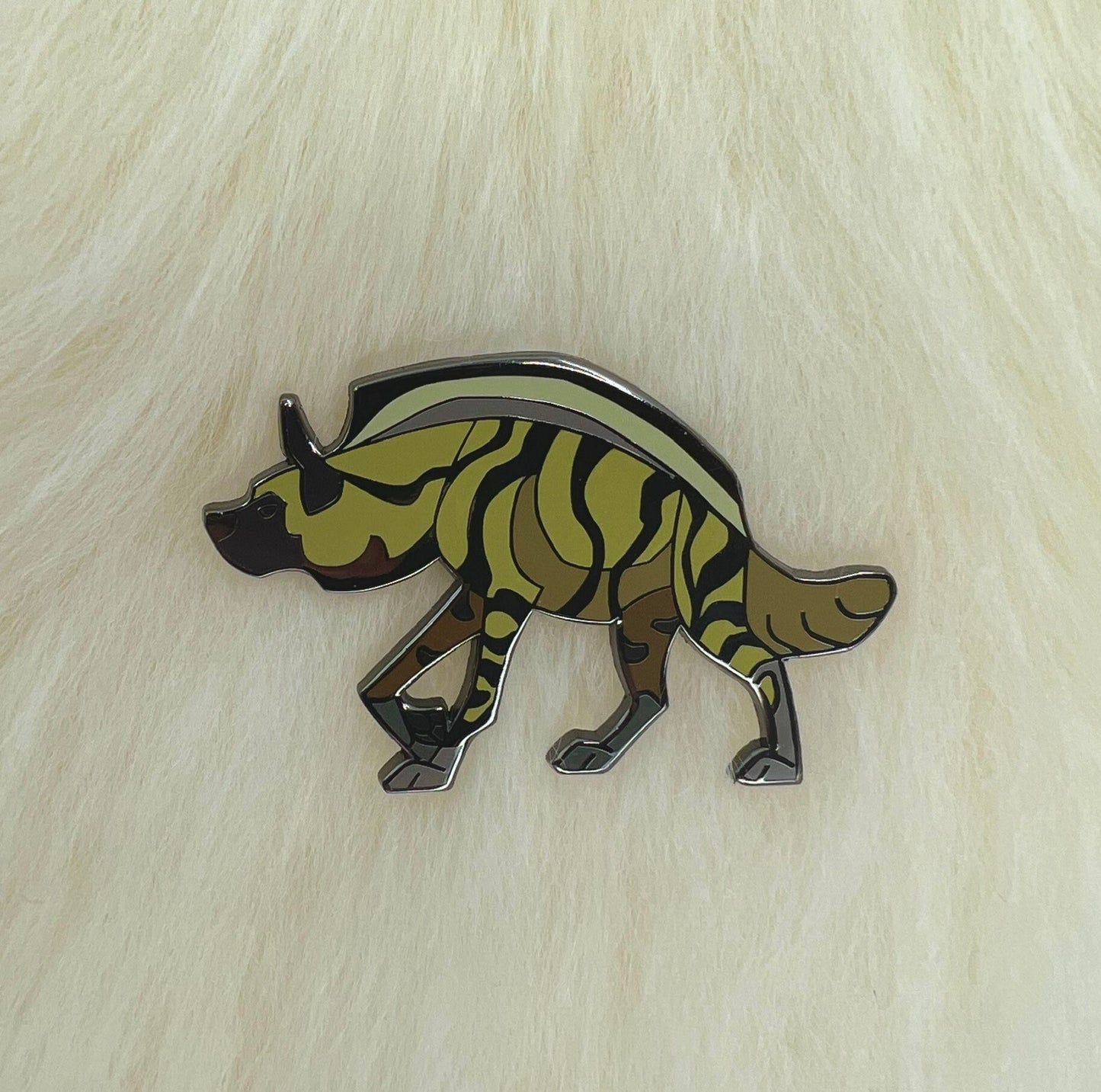 Striped Hyena Hard Enamel Pin | Striped Hyena Pin | Aardwolf Pin | Animal Pin | Art Deco