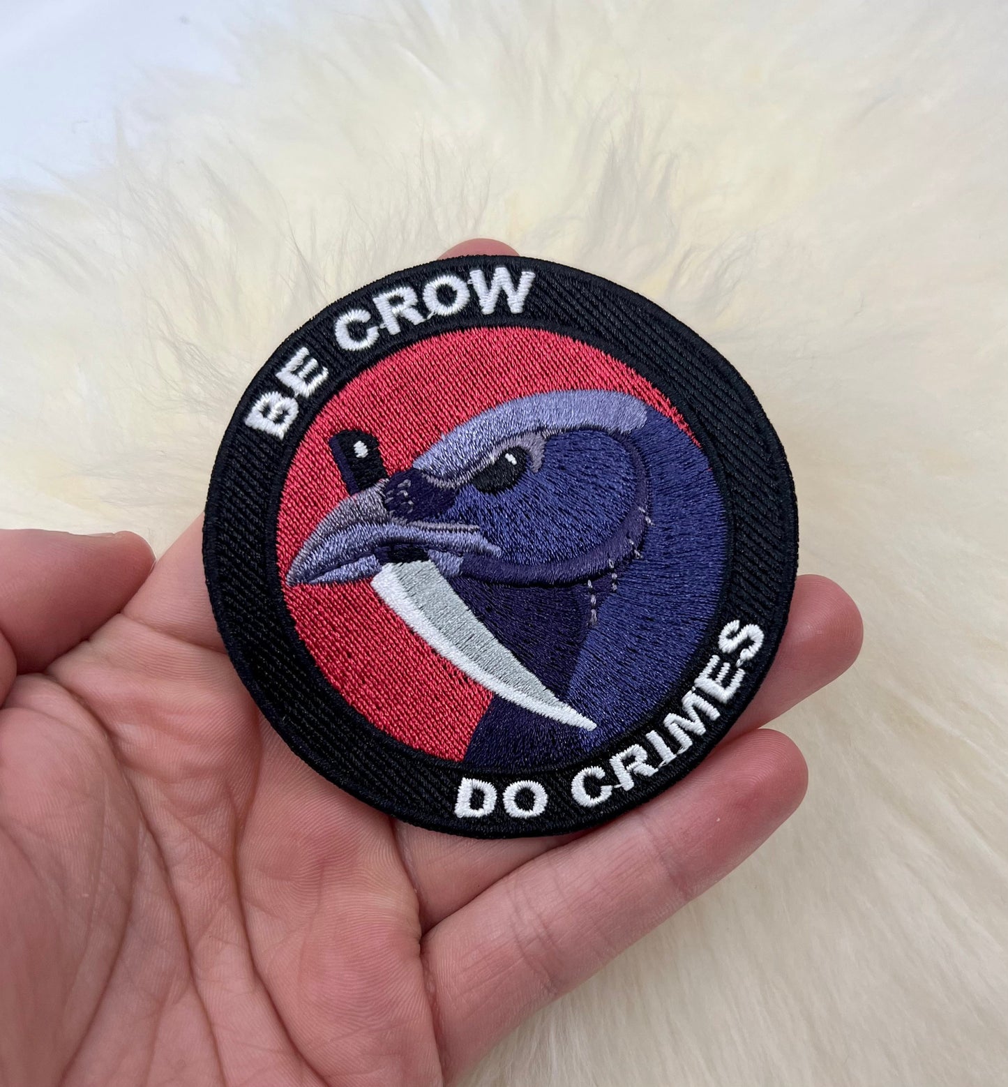 Be Crow Do Crimes Patch | Crow Patch | Raven Patch | Bird Patch | Iron On Patch | FREE SHIPPING
