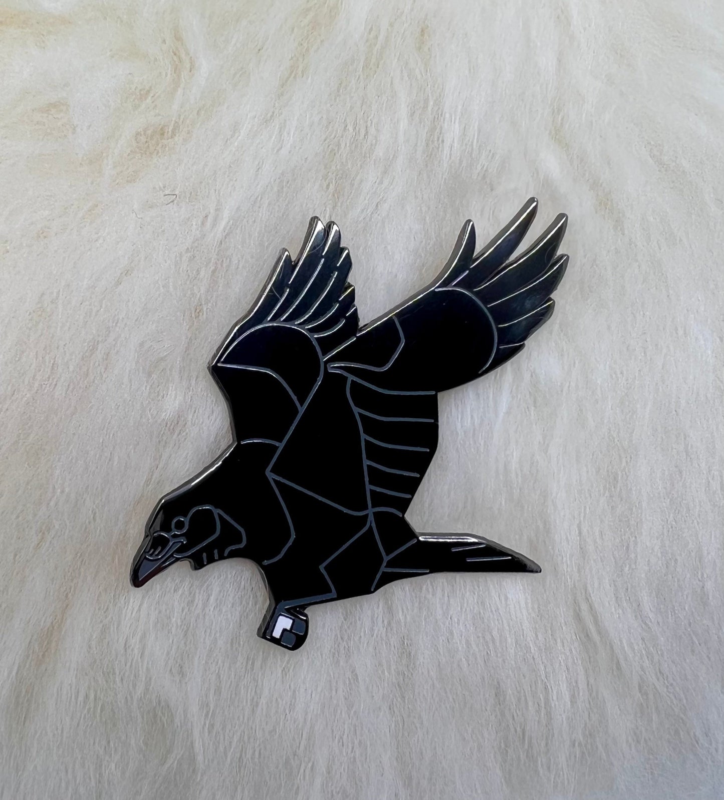 Raven Hard Enamel Pin | Raven Pin | Crow Pin | Bird Pin | Art Deco