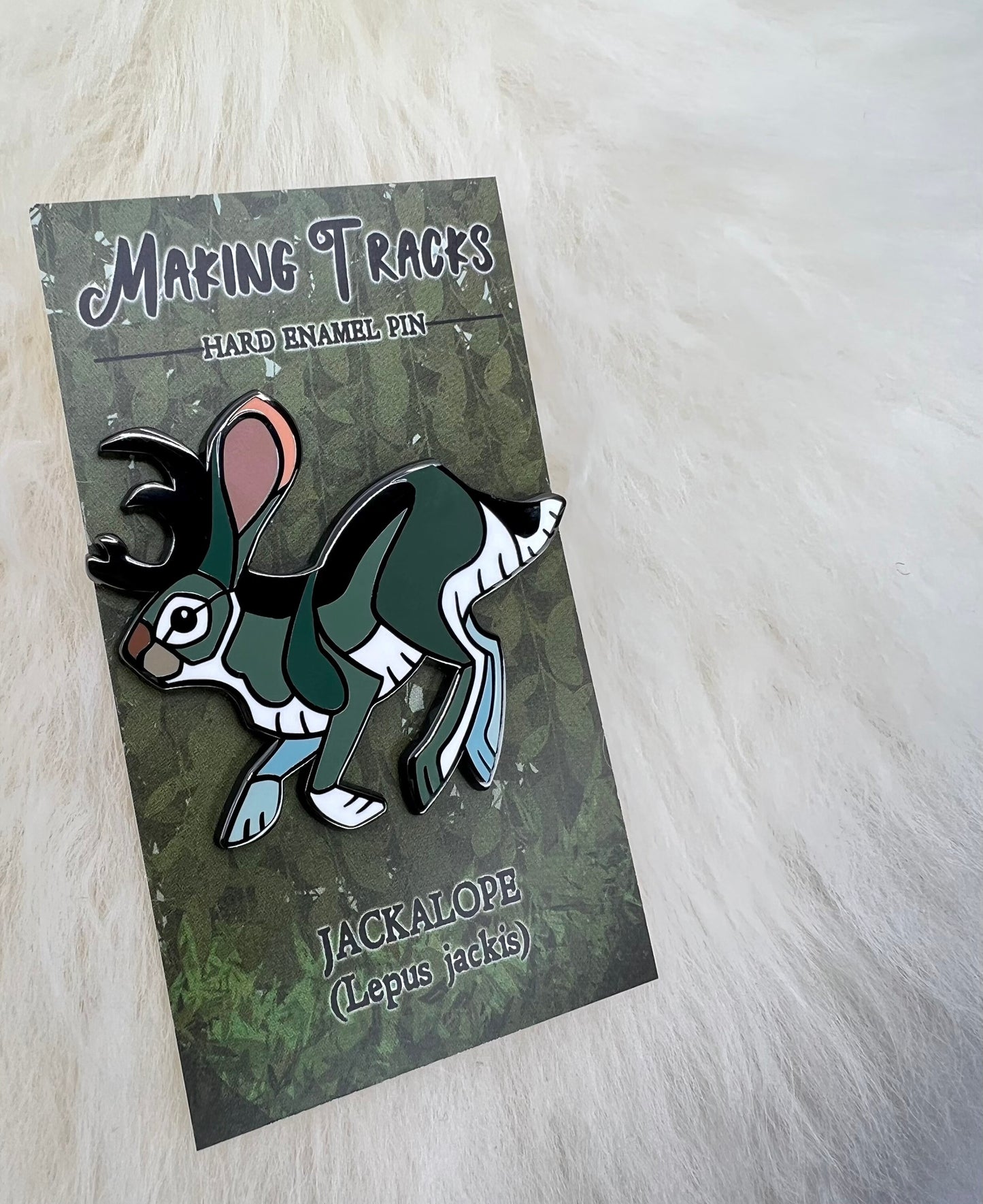 Jackalope Hard Enamel Pin | Jackalope Pin | Cryptid Pin | Art Deco