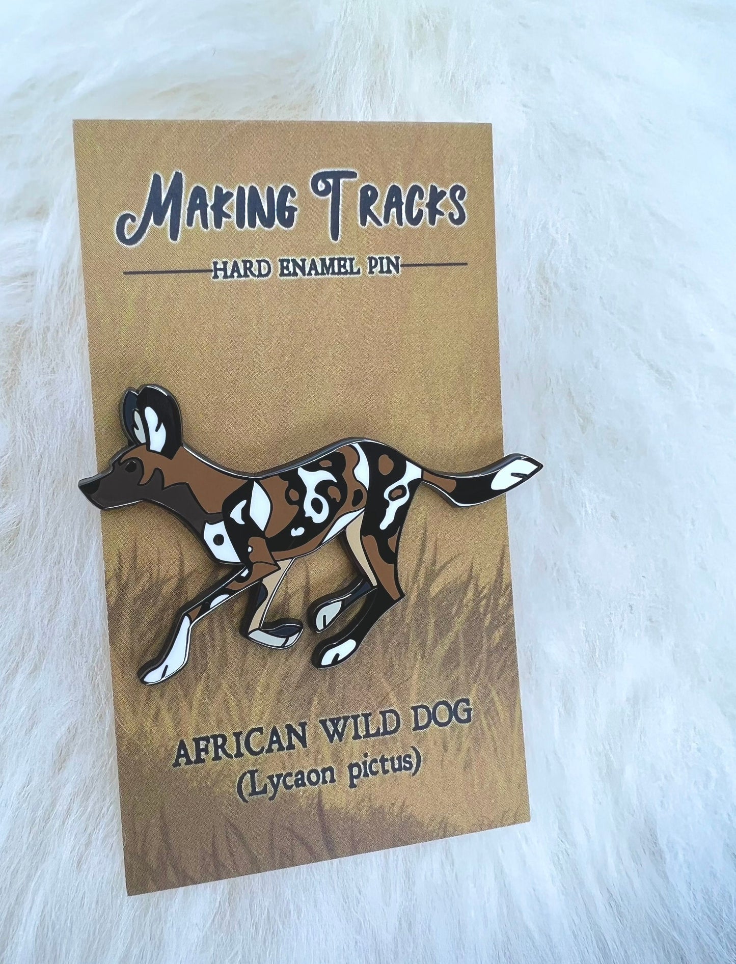 African Wild Dog Hard Enamel Pin | African Wild Dog Pin | Animal Pin | Art Deco
