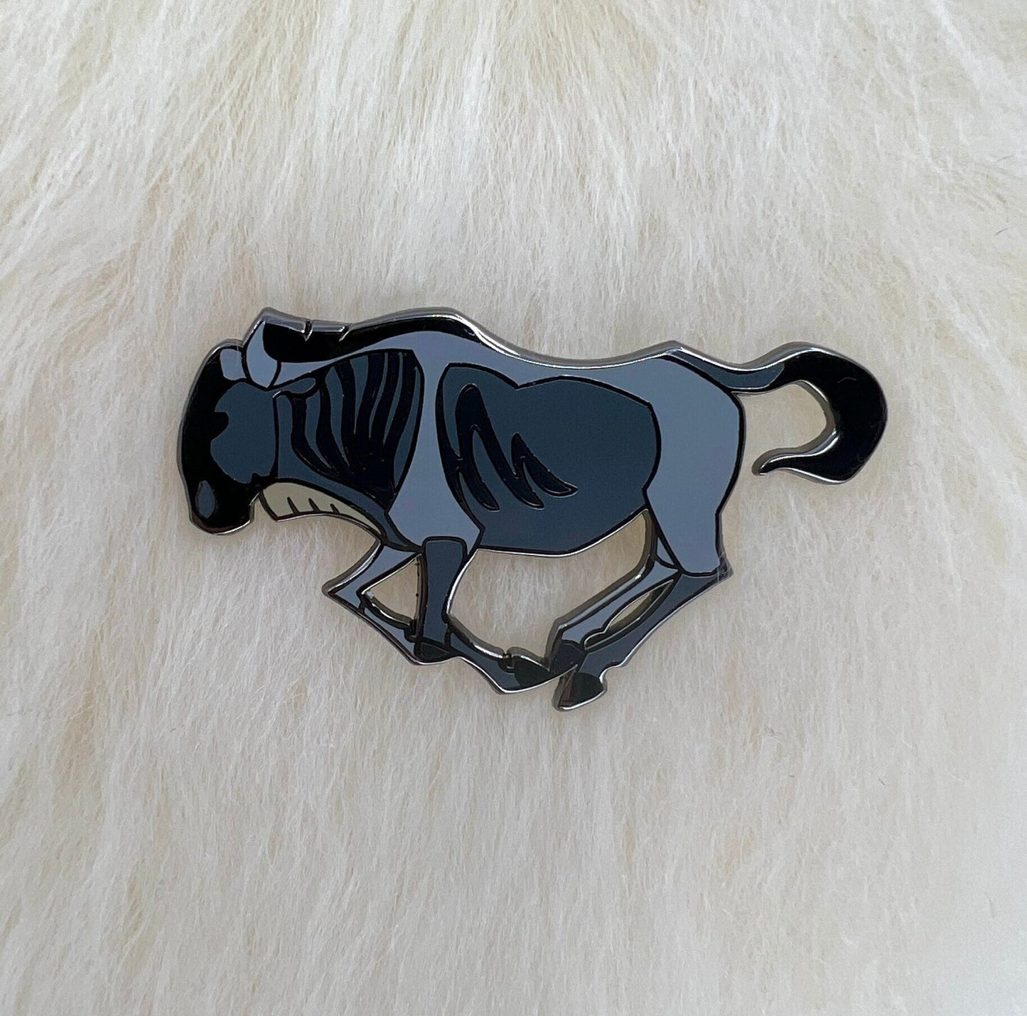 Blue Wildebeest Hard Enamel Pin | Wildebeest Pin | Animal Pin | Art Deco