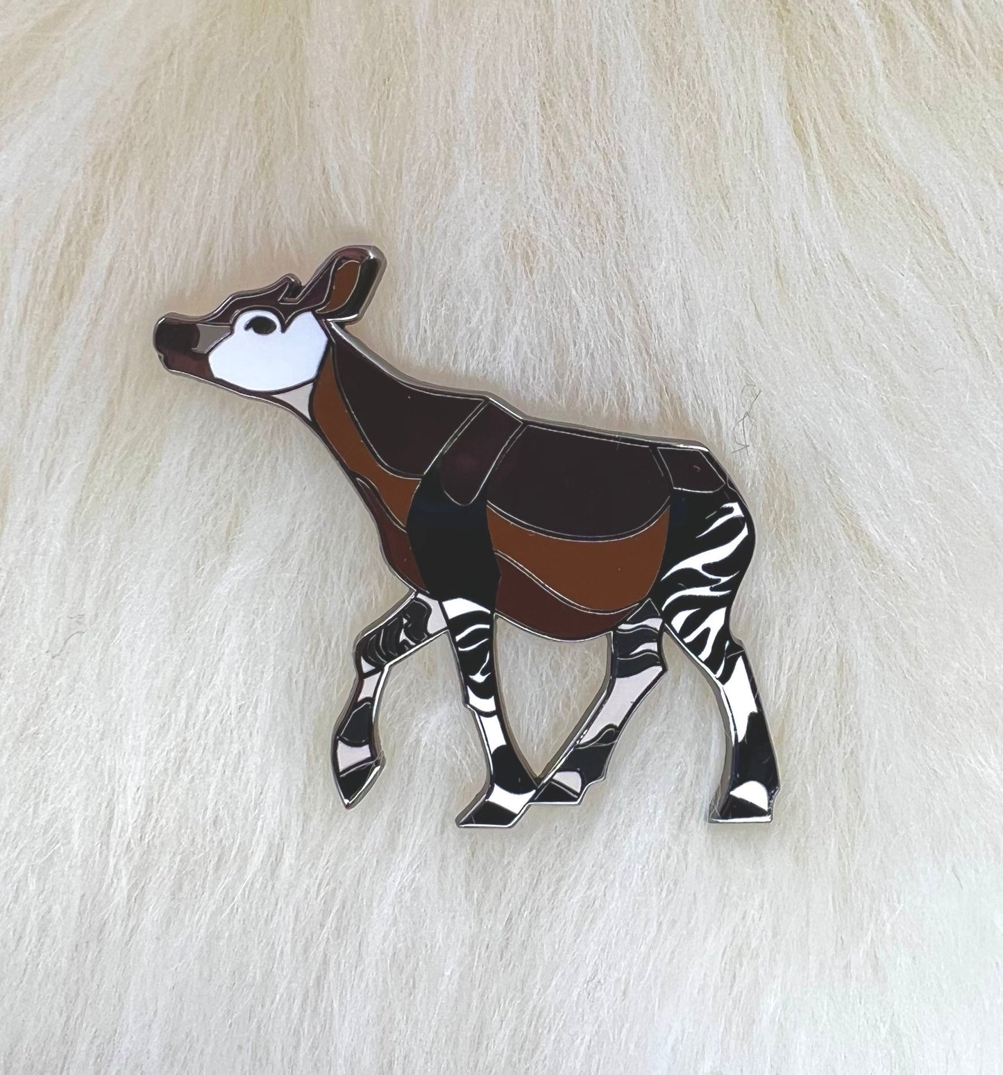 Okapi Hard Enamel Pin | Okapi Pin | Animal Pin | Art Deco