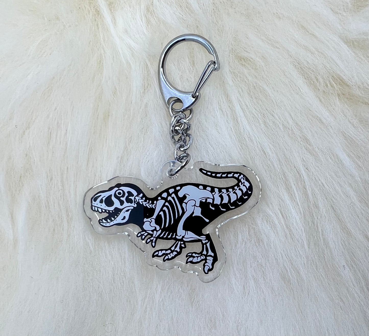 T Rex Keychain | Tyrannosaurus Keychain | Dinosaur Keychain | Fossil Keychain | Double Sided