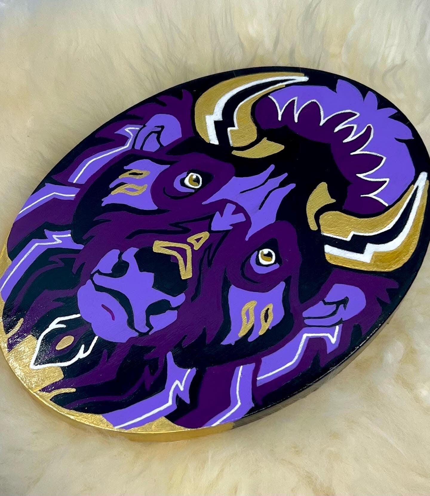 The Golden Connection Acrylic Painting | Original Art | Bison Painting | Buffalo Painting | FREE SHIPPING