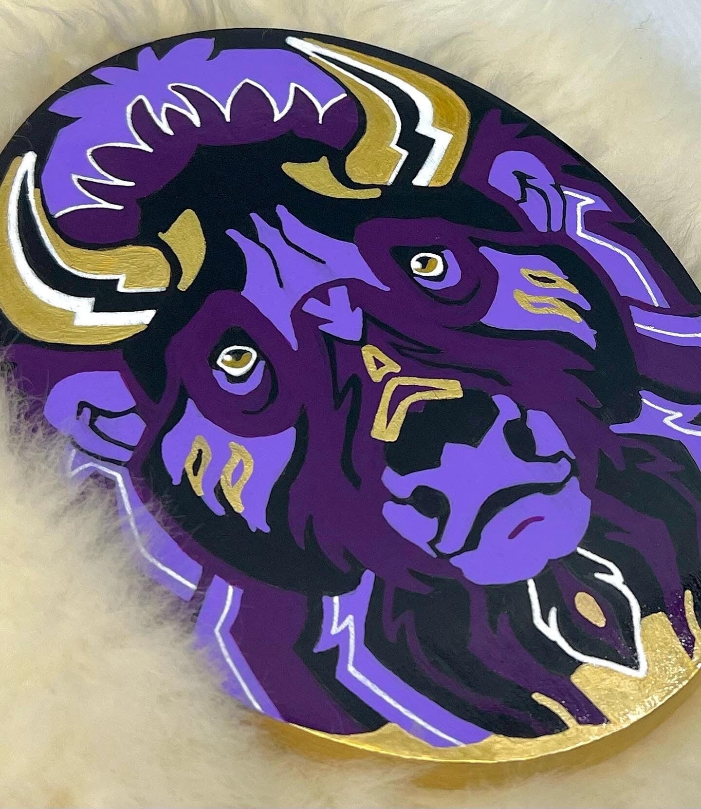 The Golden Connection Acrylic Painting | Original Art | Bison Painting | Buffalo Painting | FREE SHIPPING