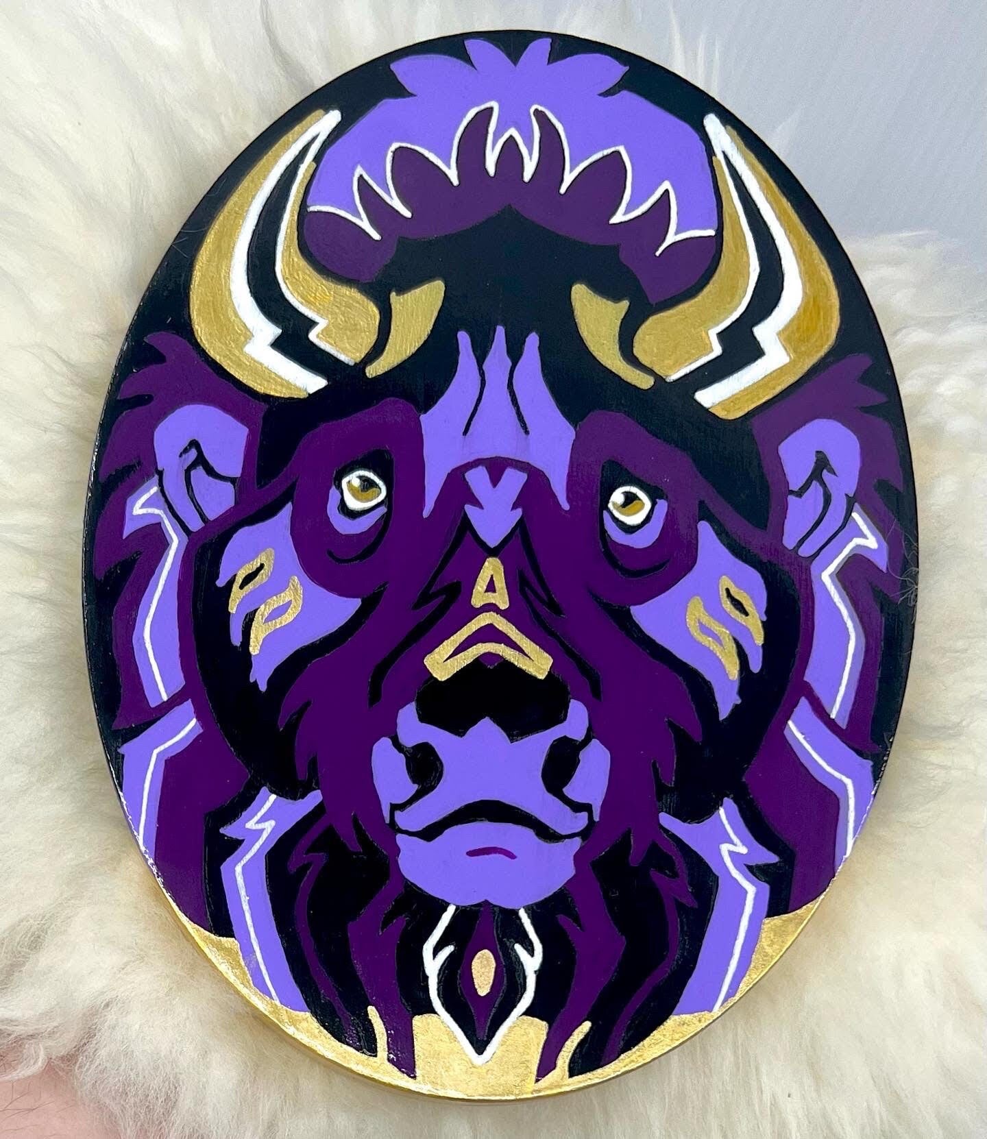 The Golden Connection Acrylic Painting | Original Art | Bison Painting | Buffalo Painting | FREE SHIPPING