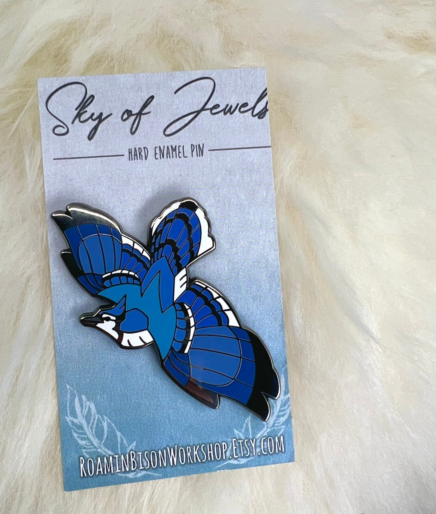 Blue Jay Hard Enamel Pin | Blue Jay Pin | Bird Pin | Animal Pin | Art Deco