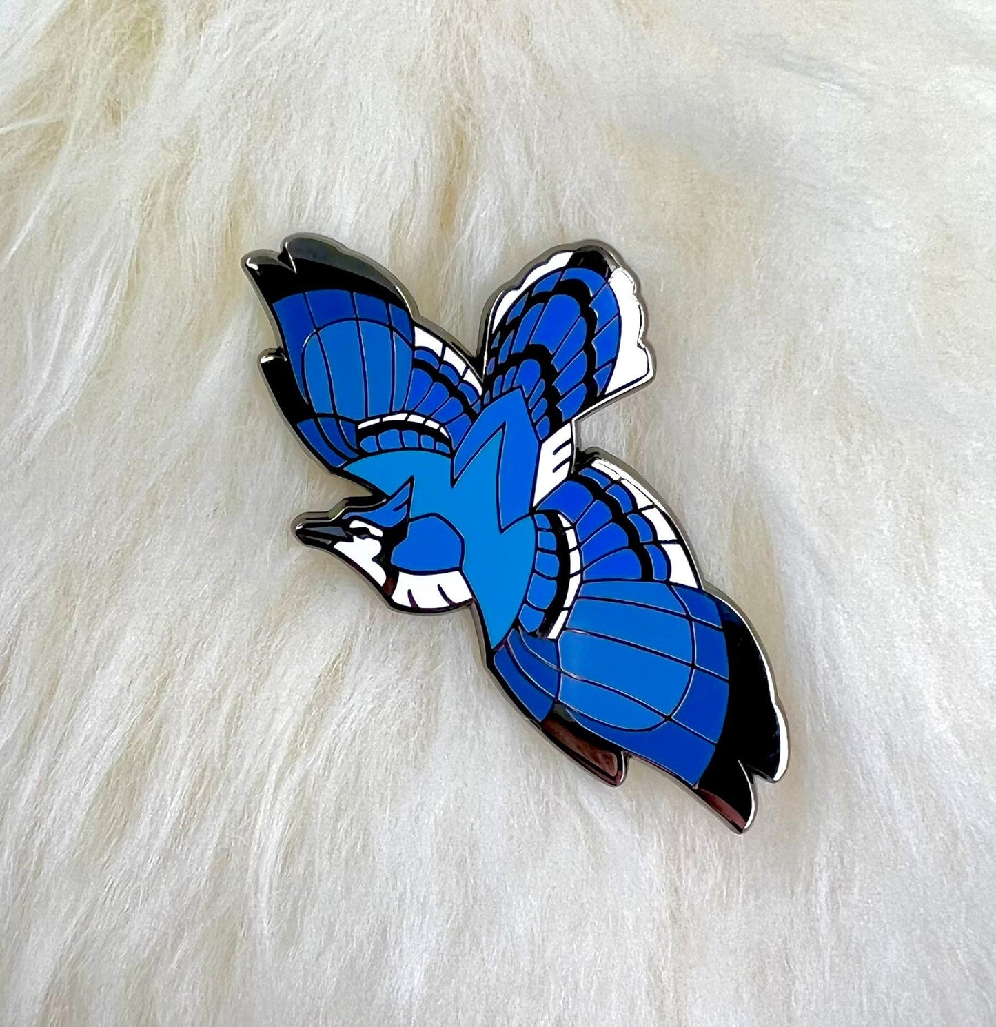 Blue Jay Hard Enamel Pin | Blue Jay Pin | Bird Pin | Animal Pin | Art Deco