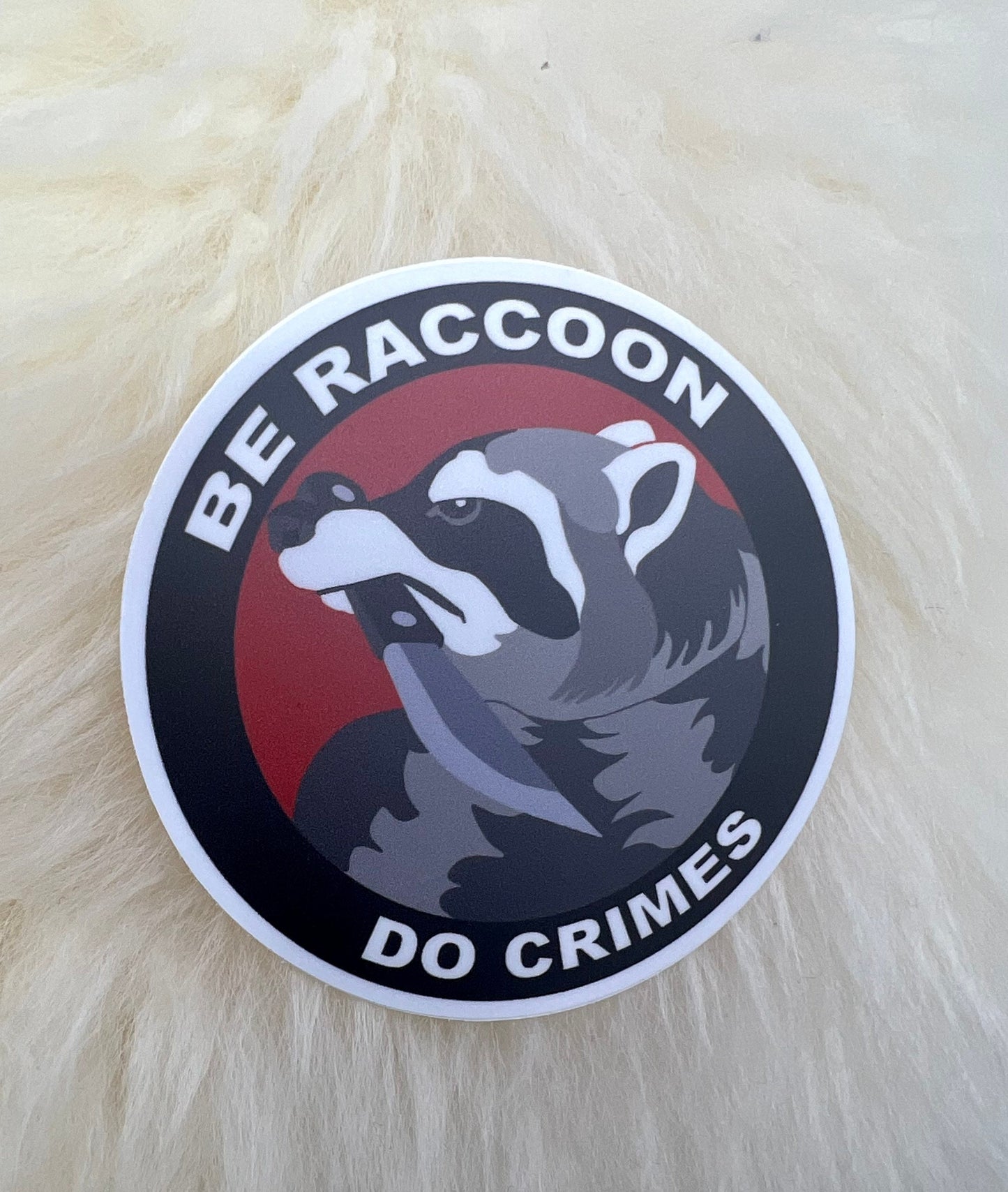 Be Raccoon Do Crimes Vinyl Sticker | Political Sticker | Funny Sticker | FREE SHIPPING