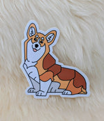Welsh Corgi (Orange) Vinyl Sticker | FREE SHIPPING