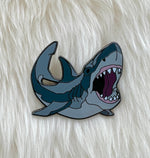 Great White Shark pin on lambskin