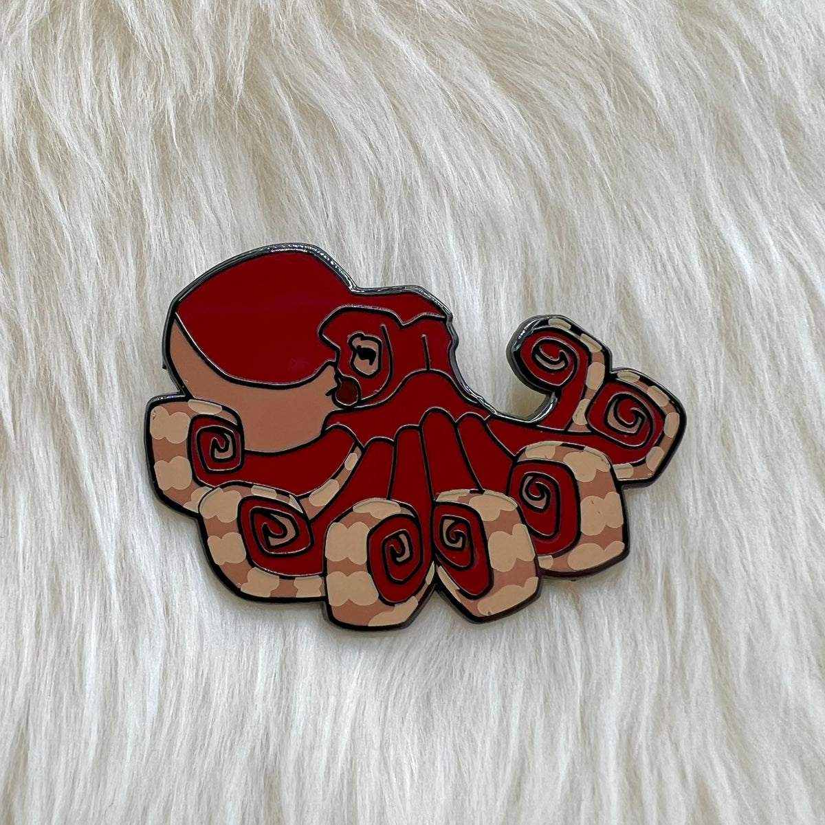 Octopus pin on lambskin