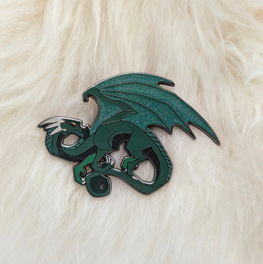 Green Dragon Hard Enamel Pin | Dragon Pin | Fantasy Pin