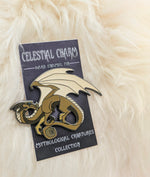 Yellow Dragon Hard Enamel Pin | Dragon Pin | Fantasy Pin