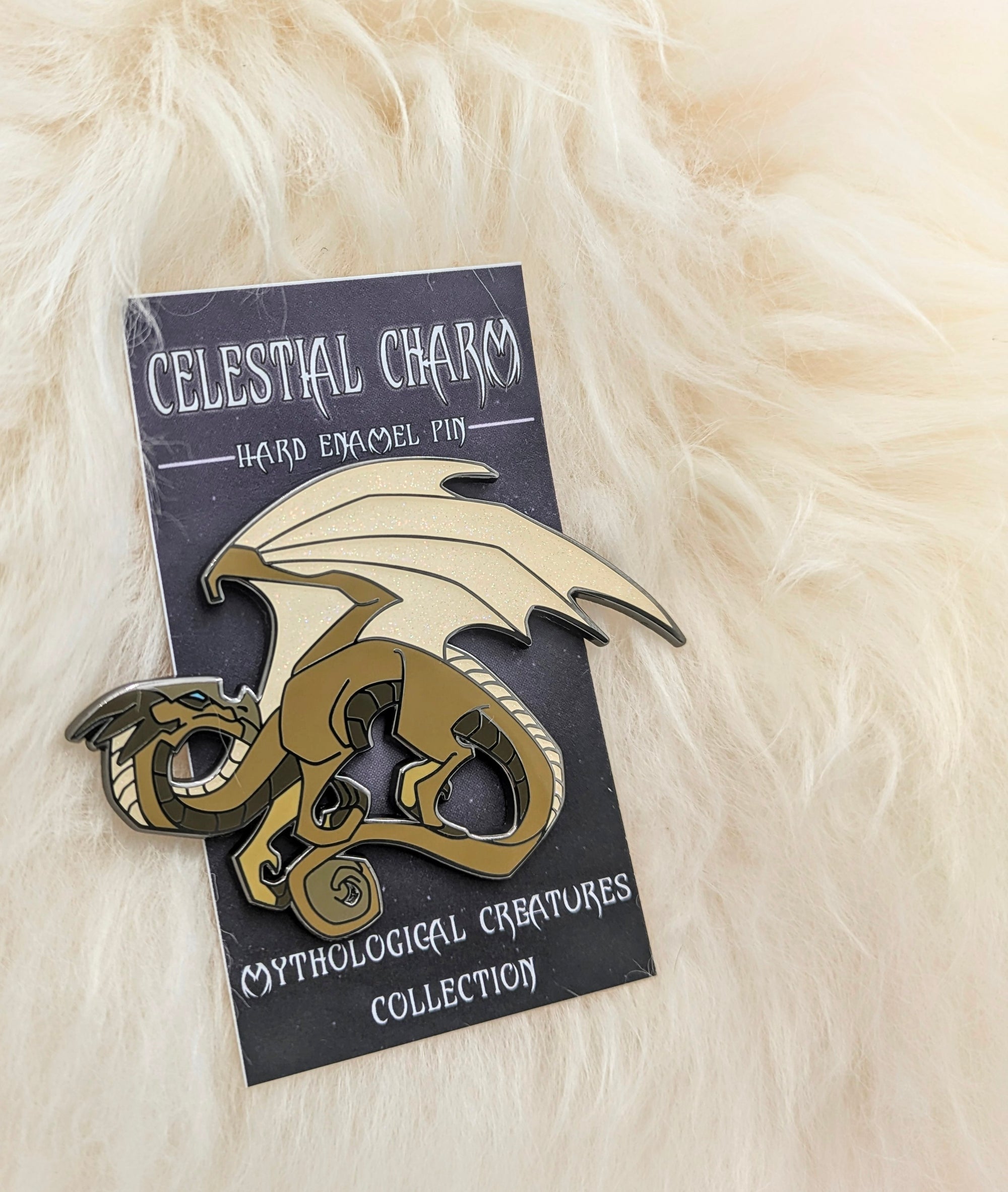 Yellow Dragon Hard Enamel Pin | Dragon Pin | Fantasy Pin