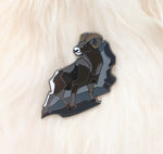 Bighorn Sheep pin on lambskin