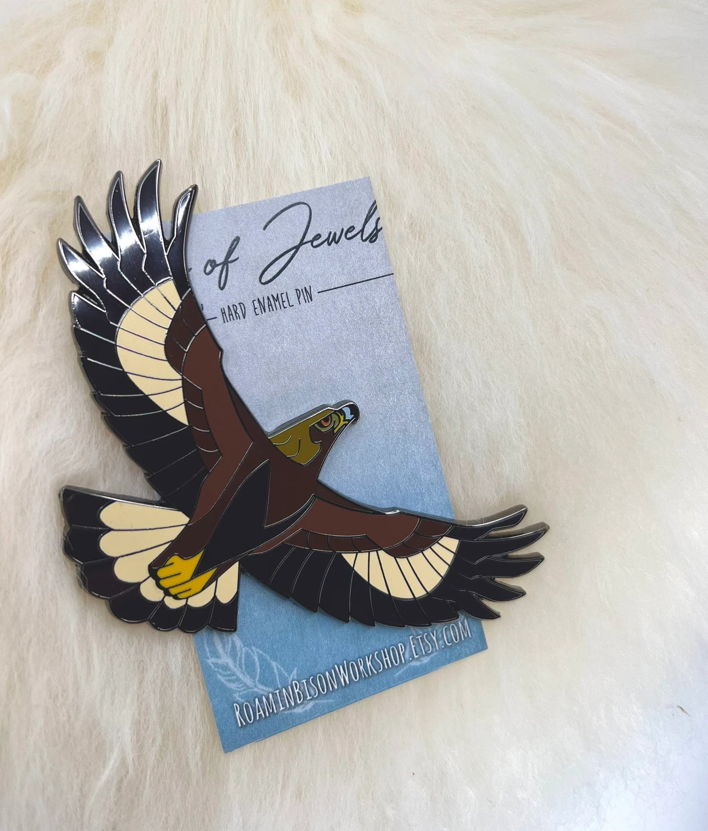 Golden Eagle Hard Enamel Pin | Eagle Pin | Bird Pin | Animal Pin | Art Deco