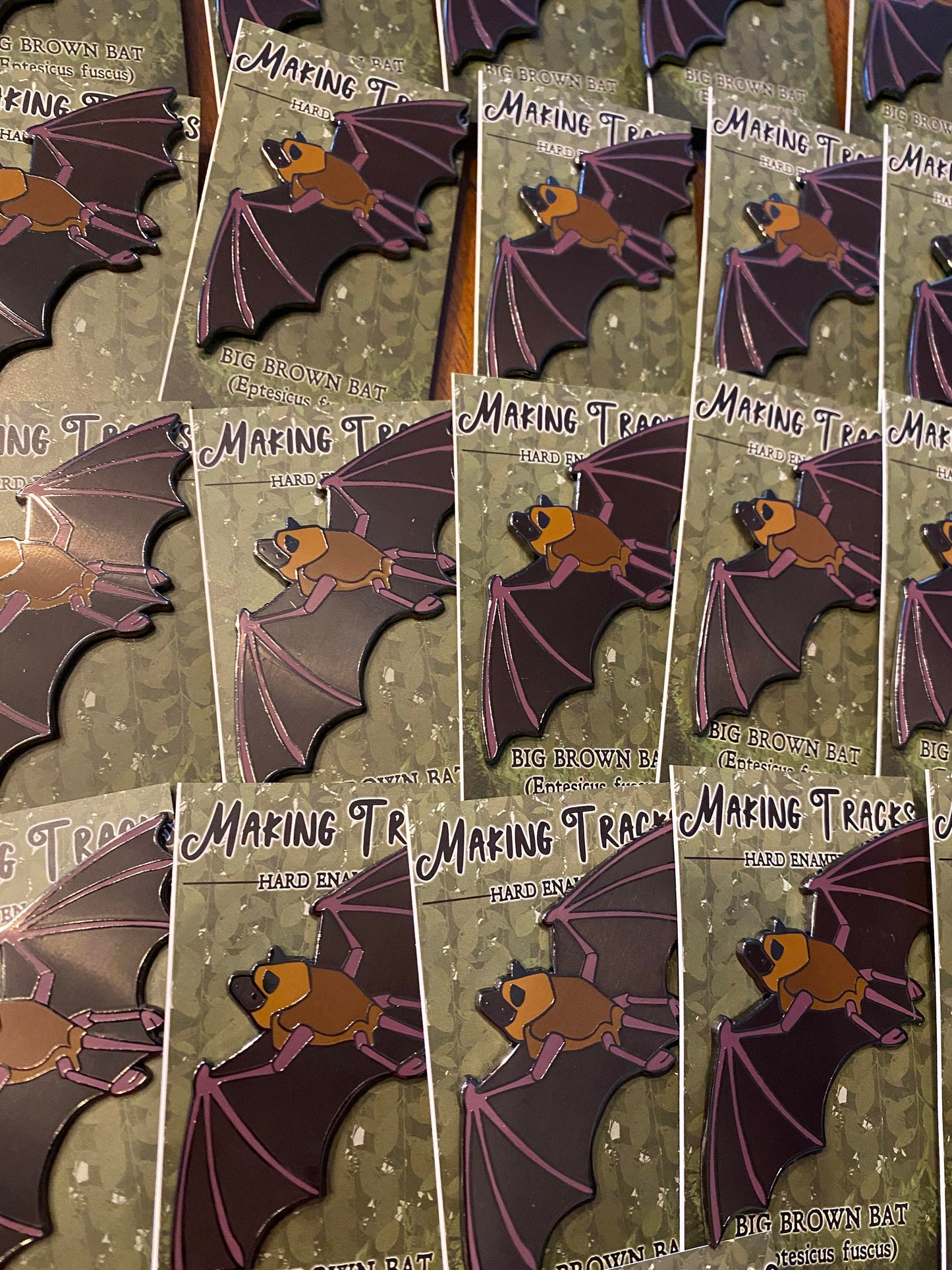 Little Brown Bat Enamel Pin | Bat Pin | Art Deco