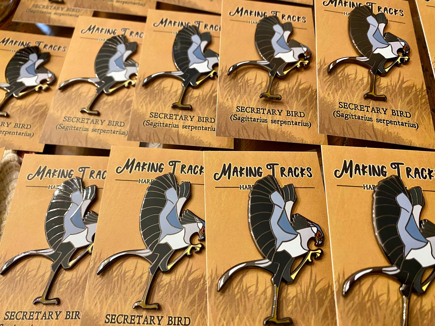 Secretary Bird Hard Enamel Pin | Secretary Bird Pin | Animal Pin | Art Deco