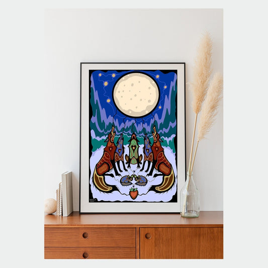 Tëwènama - Family Art Print | Eastern Woodlands Art Print | Wolf Art