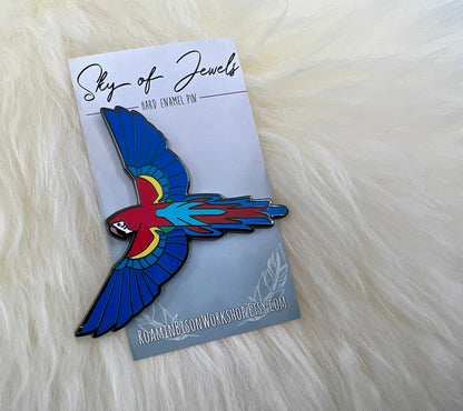 Scarlet Macaw Hard Enamel Pin | Art Deco |