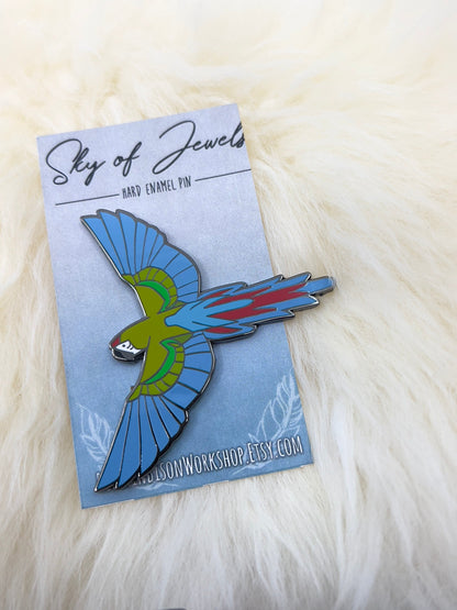 Military Macaw Hard Enamel Pin | Macaw Pin | Bird Pin | Art Deco