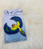 Sun Conure Hard Enamel Pin | Sun Conure Pin | Bird Pin | Art Deco