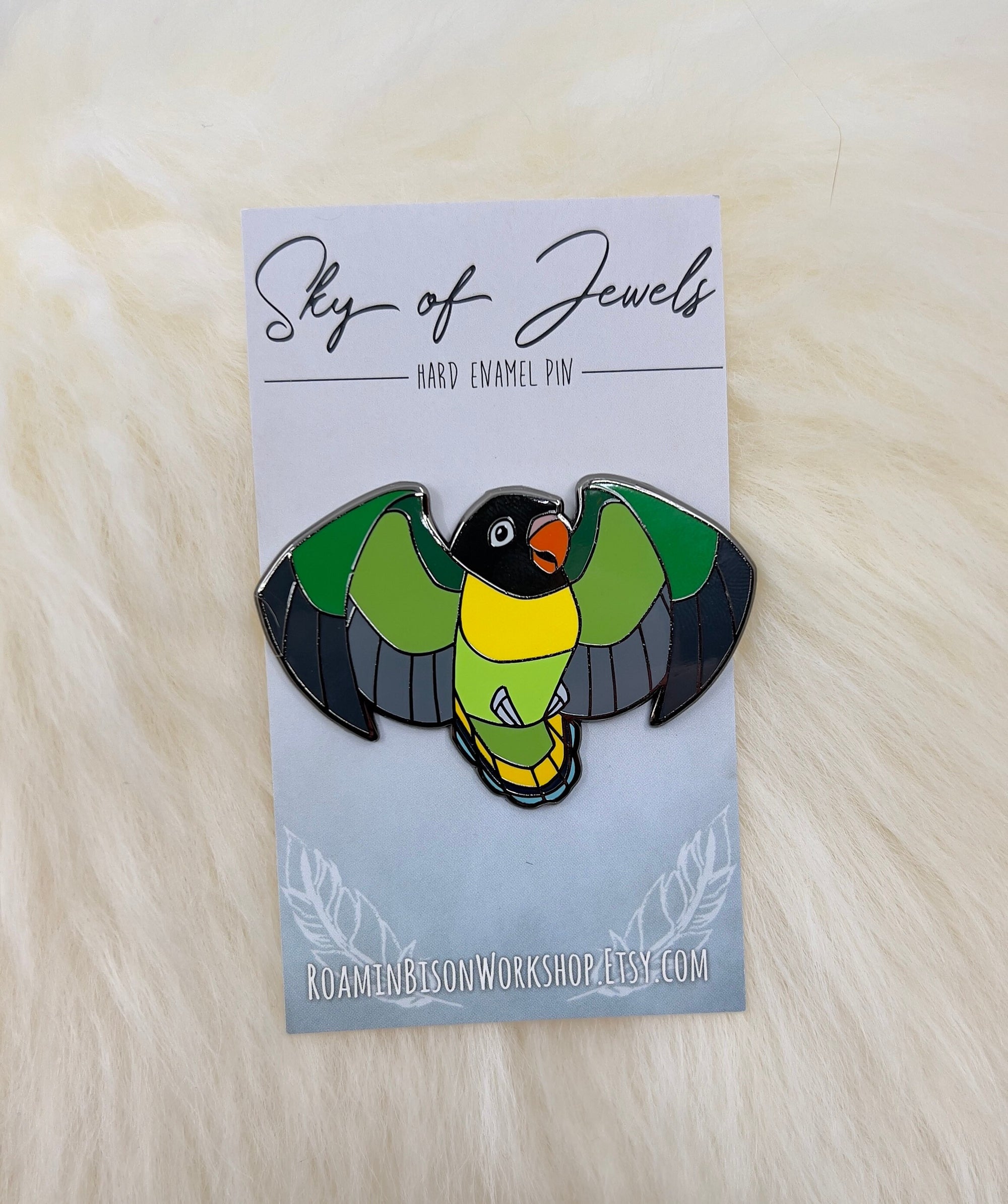 Yellow Collared Lovebird Masked Lovebird Bird Hard Enamel Pin