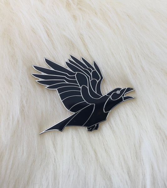 Crow Enamel Pin | Crow Pin | Bird Pin