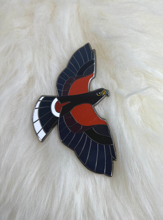 Harris Hawk Hard Enamel Pin | Hawk Pin | Bird Pin | Art Deco