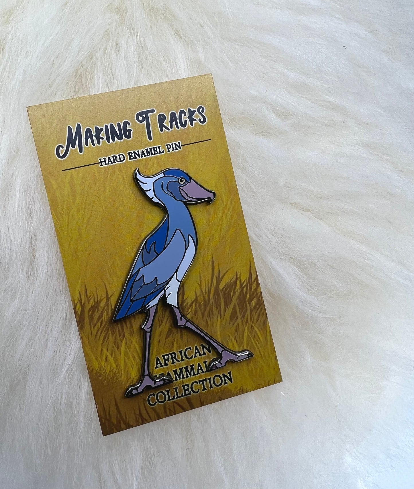 Shoebill Stork Hard Enamel Pin | Shoebill Stork Pin | Bird Pin | Animal Pin | Art Deco