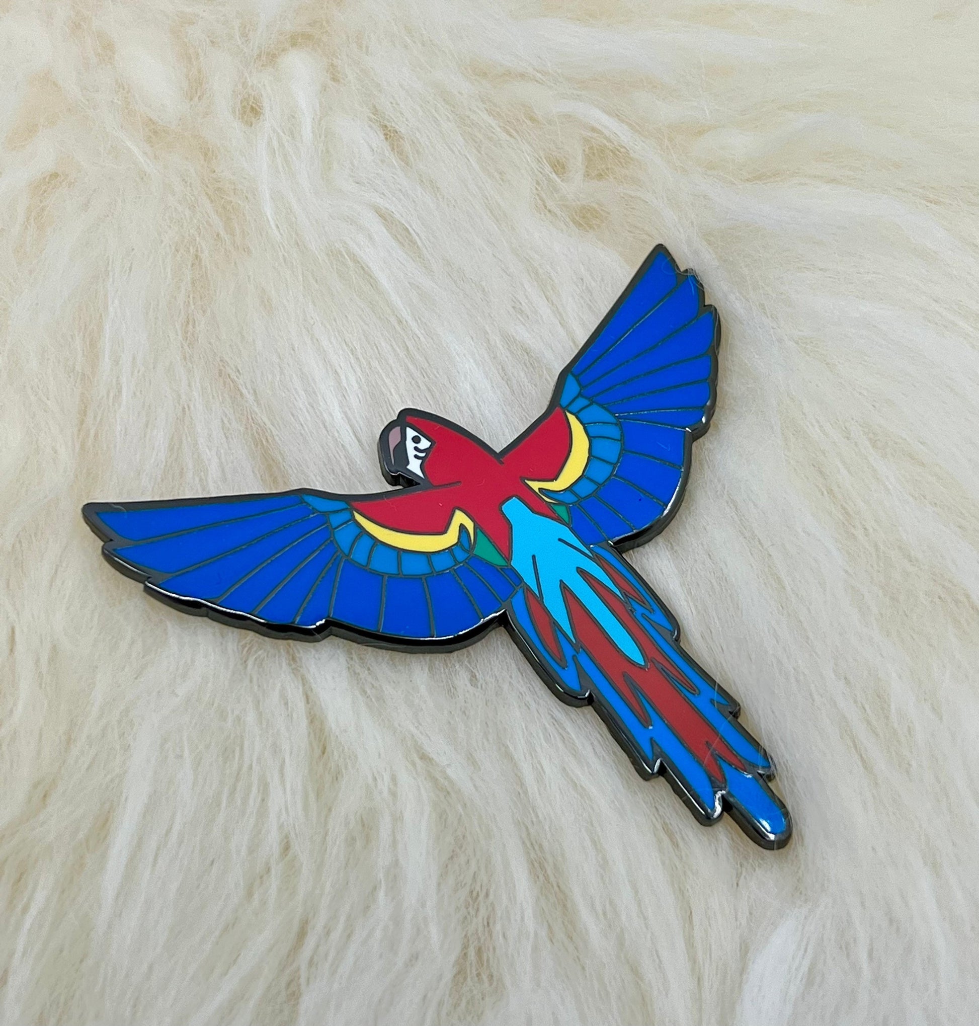 Scarlet Macaw Hard Enamel Pin | Art Deco |