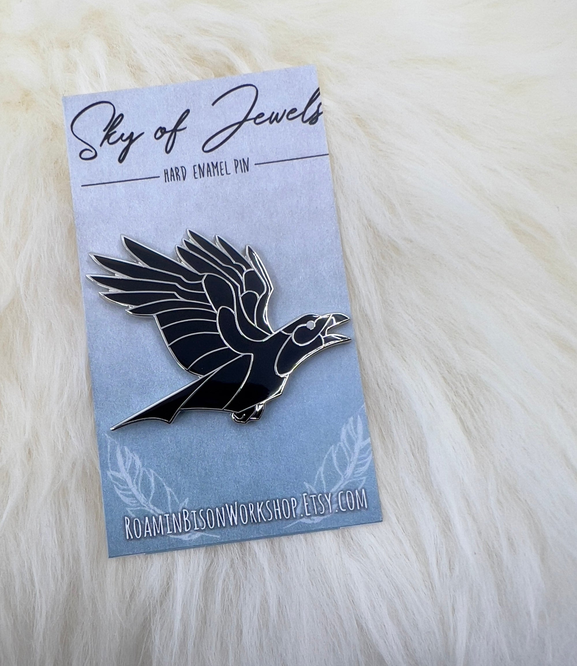 Crow Enamel Pin | Crow Pin | Bird Pin