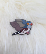 Zebra Finch Hard Enamel Pin | Finch Pin | Bird Pin | Art Deco