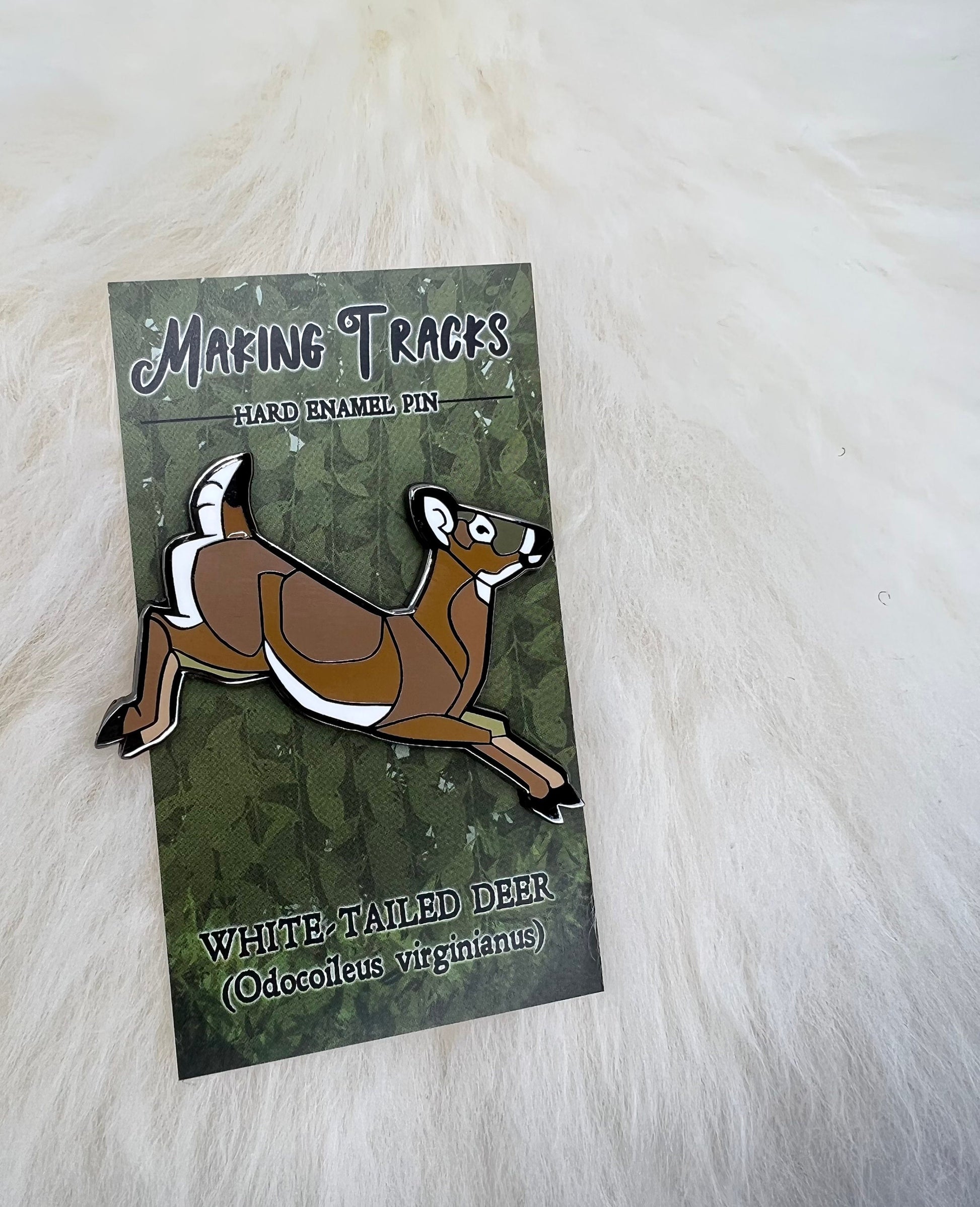 White Tailed Deer Hard Enamel Pin | Deer Pin | Doe Pin | Animal Pin | Art Deco