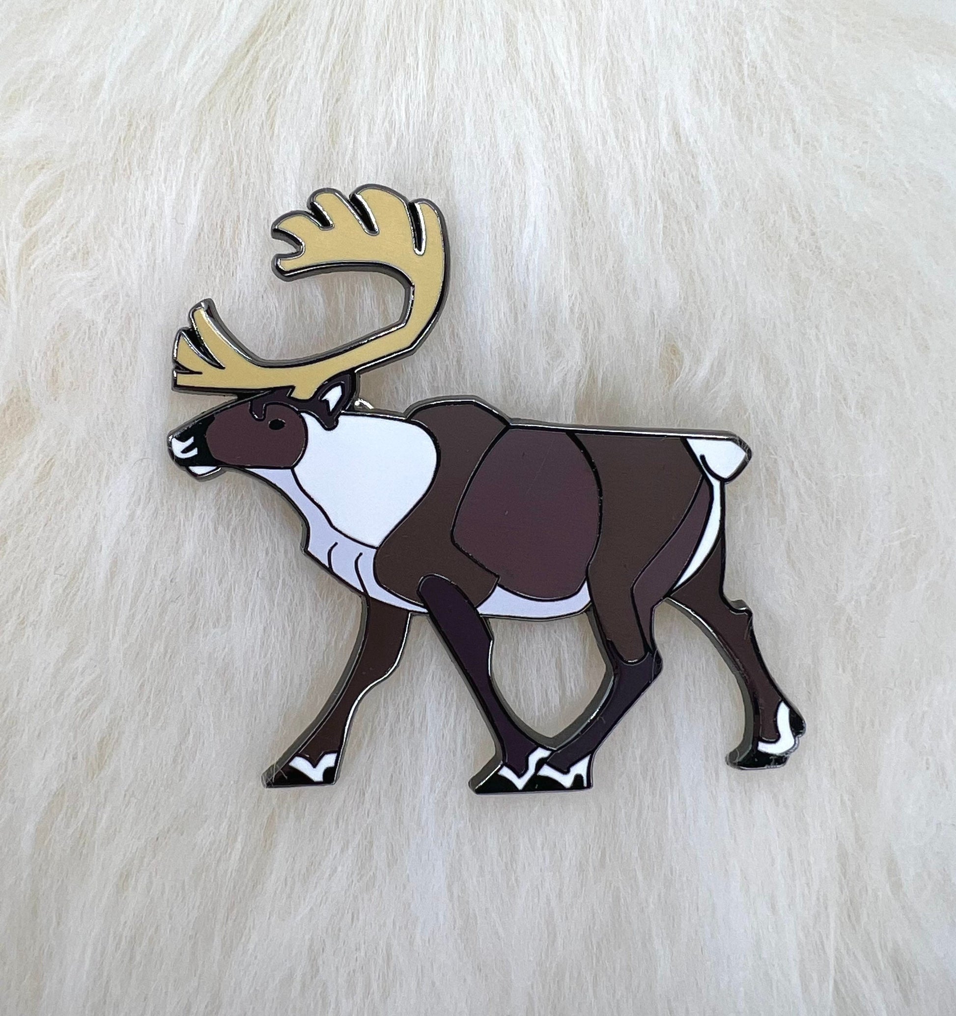 Caribou Hard Enamel Pin | Reindeer Pin | Animal Pin | Art Deco